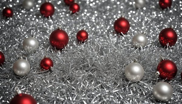 Shiny 270 cm silver espumillón and festive christmas garlands